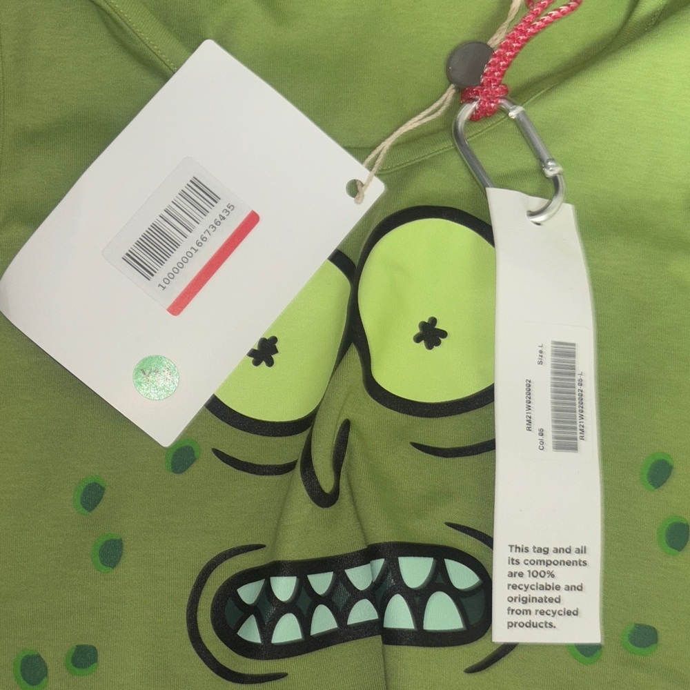 GCDS Lime Green Graphic Crop Top Sz L - Picture 3 of 3